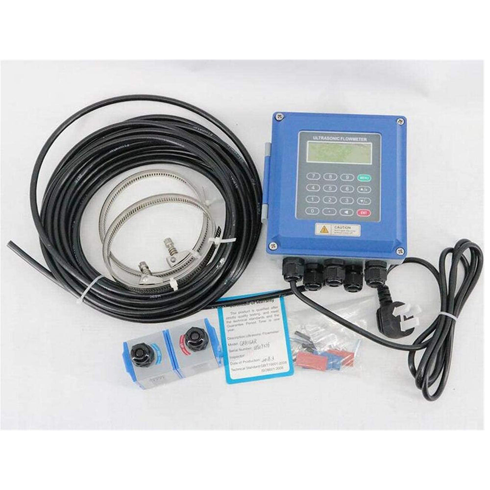VTSYIQI Waterproof Ultrasonic Flow Meter Tester Gauge With Medium Clamp Sensor DN50-700mm 1.97-27.56in For Heat Measurement