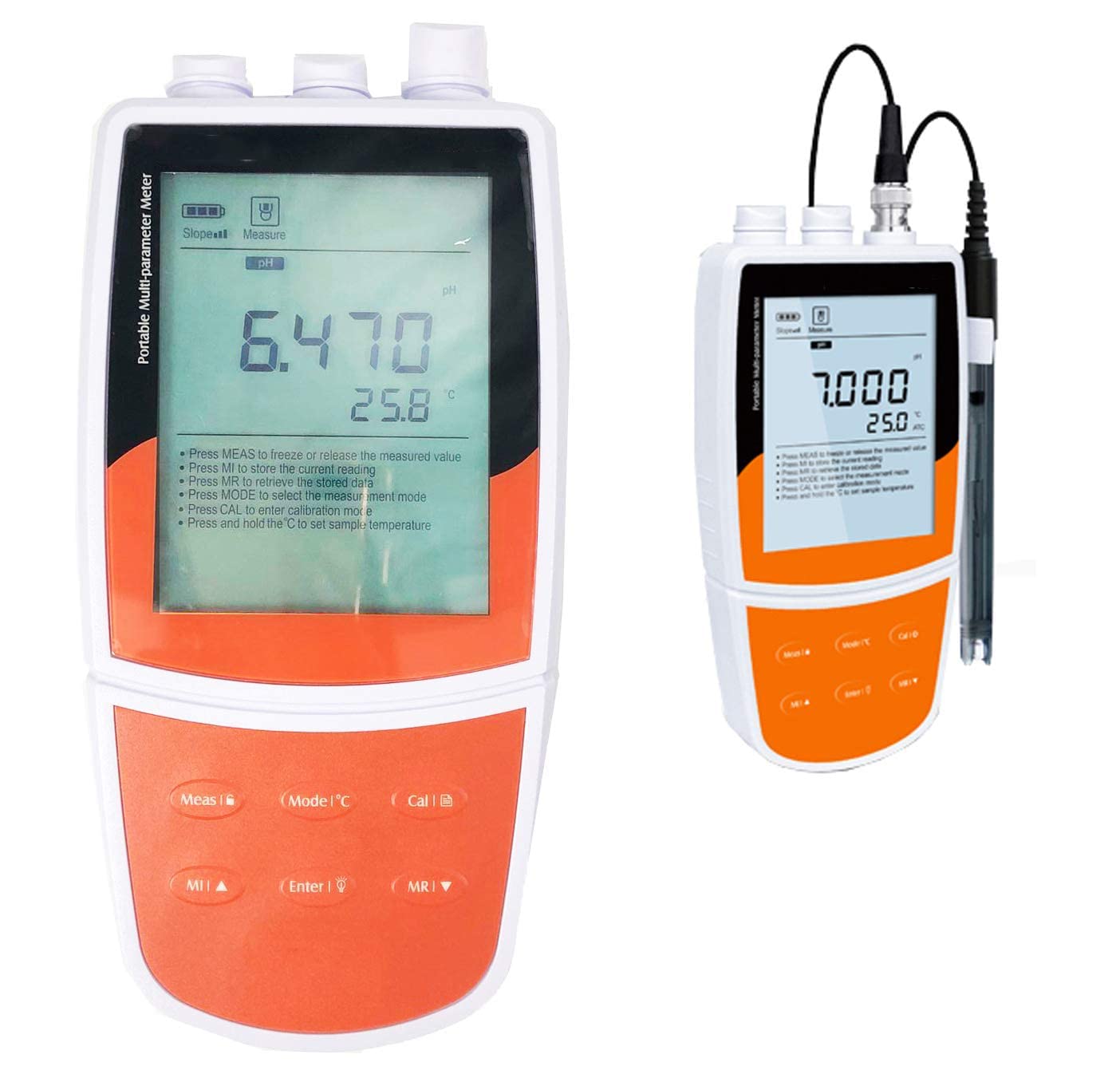 VTSYIQI Multi Parameter Water Quality Meter Portable Multiparameter Water Quality Analyzer with Conductivity Standard Solutions Conductivity Resolution 0.001,0.01,0.1,1,Automatic for Measuring Conductivity TDS Salinity Resistivity DO Temp