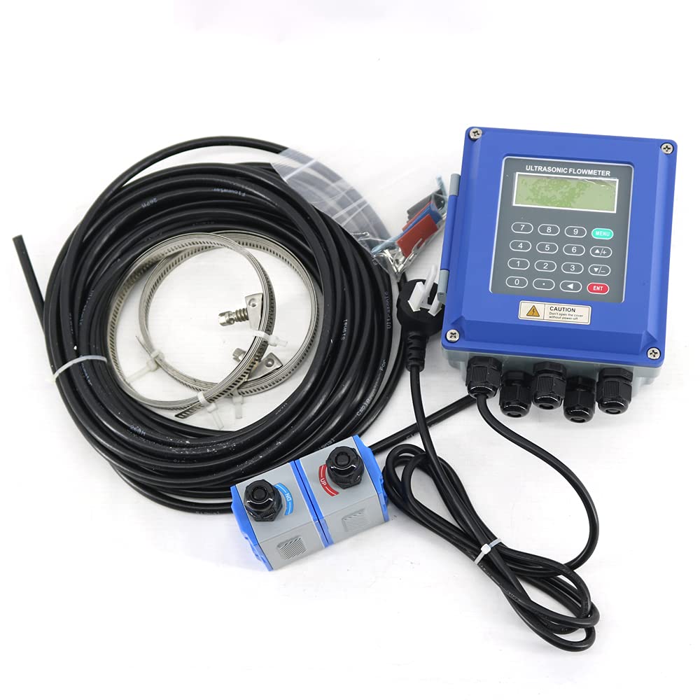VTSYIQI Digital Ultrasonic Flow Meter Flowmeter Liquid Flowmeter DN25mm-DN100mm With Wall Mounted Type RS485 Interface IP67 High Temperature Small Transducers