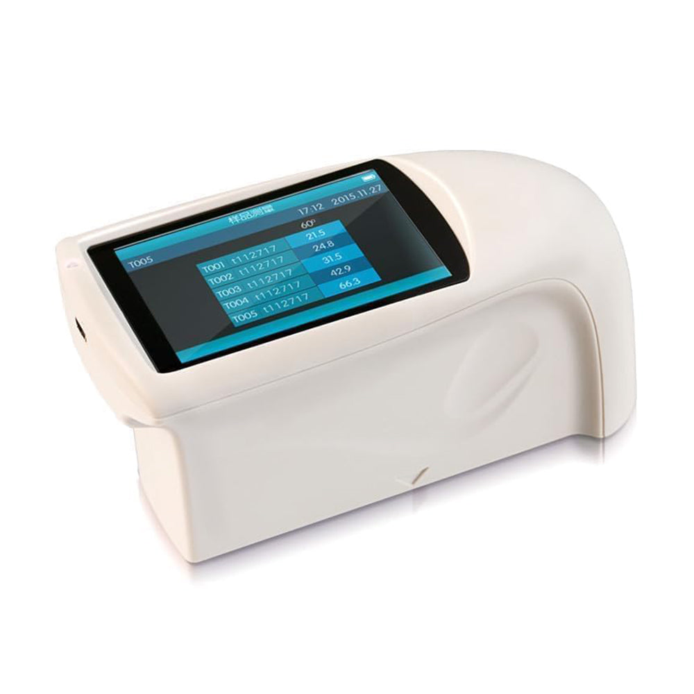 VTSYIQI Multi-angle Gloss Meter Tri-angle Gloss Meter 20 60 85 with Save Over 5000 Data Measuring Range 20°:0~2000GU 60°:0~1000GU 85°:0~160GU Errors ±1.2 ± 1.2% Measuring Time 1.0s Division Value 0.1GU for Gloss Measurement and Gloss Data Transmission