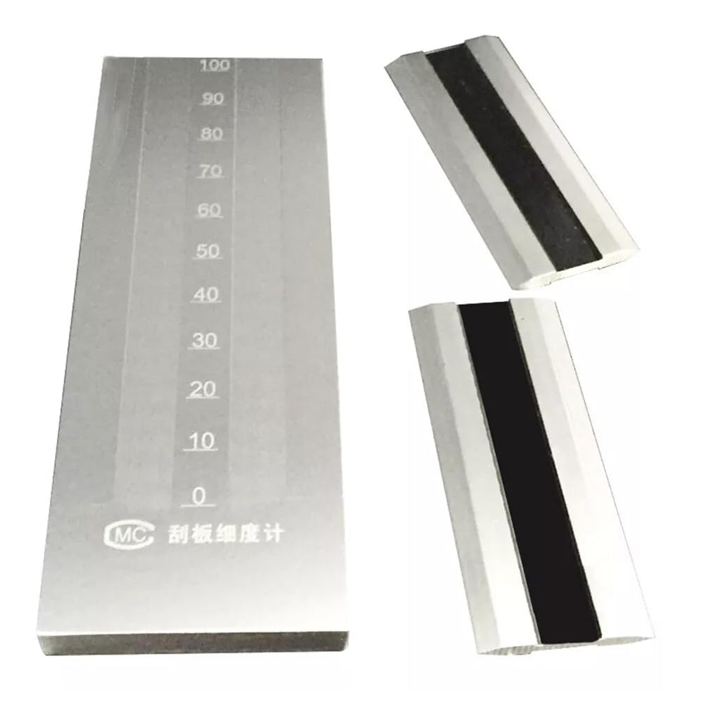 VTSYIQI Grindometer Double-Chanel Grind Gauge with Scale Range 0-100μm 2 Scrapers Maximum Depth of Groove 100μm Indexing Value 5μm Inclination of The Groove 1:1000 Stainless Steel
