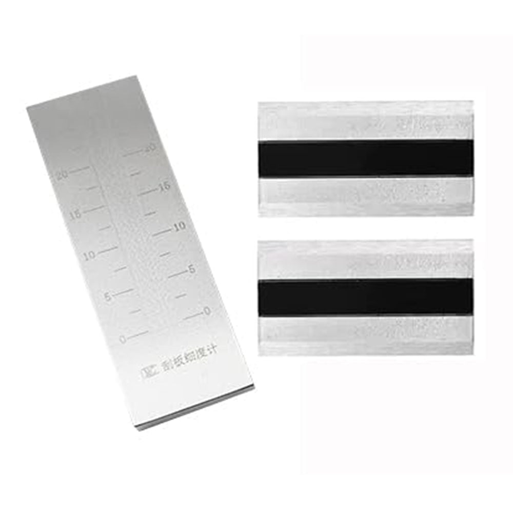 VTSYIQI Grind Gauge Scraper Fineness Meter Grindometer with 2 Scrapers Stainless Steel Scale Range 0-25μm Indexing Value 2.5μm for Printing Ink Paper Ceramics Medicine Etc