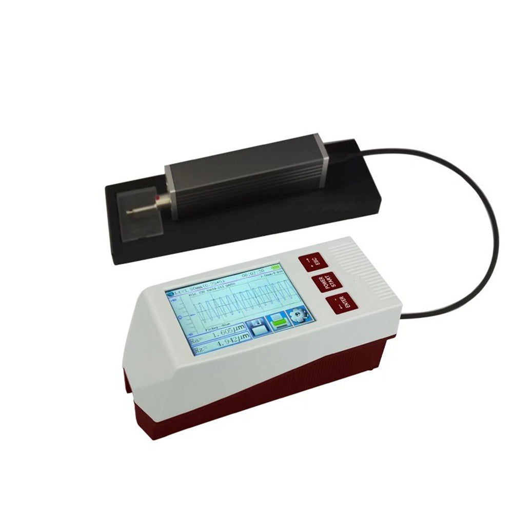 VTSYIQI Portable Surface Roughness Tester Gauge Meter with Touch Screen Measurement Range X Axis 17.5mm Z Axis 320μm ISO4287 ANSI b46.1 DIN4768 JISb601 Standard for Various Shape Flat Outer Cone Outer Cylinder Curved Pinholes Grooves Deep Grooves Etc
