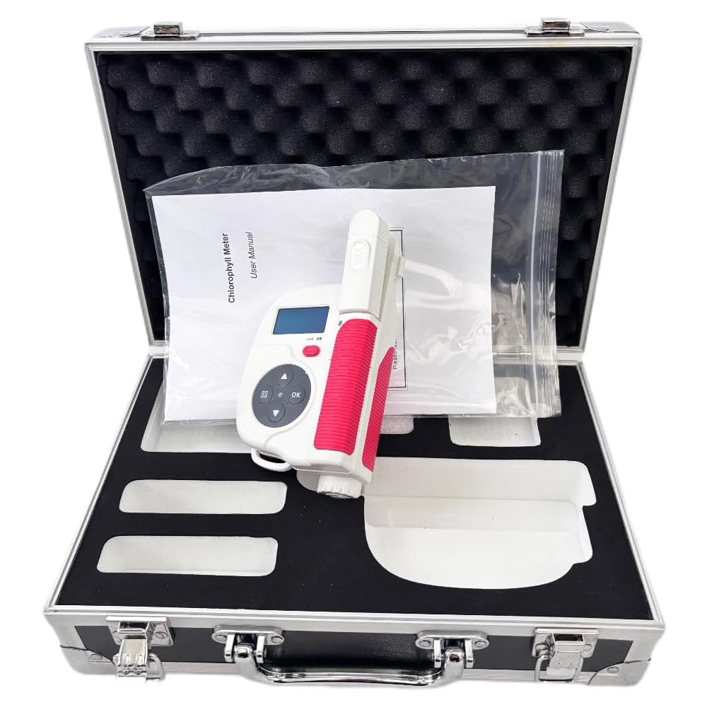 VTSYIQI Digital Chlorophyll Content Meter Chlorophyll Analyzer Measurement Range from 0.0 to 99.9SPAD and from -10 to 99.9°C Repeatability ±0.3SPAD ±0.2°C Measurement Precision ±1.0 SPAD ±0.5°C Silicon Semiconductor Photodiode Sensors