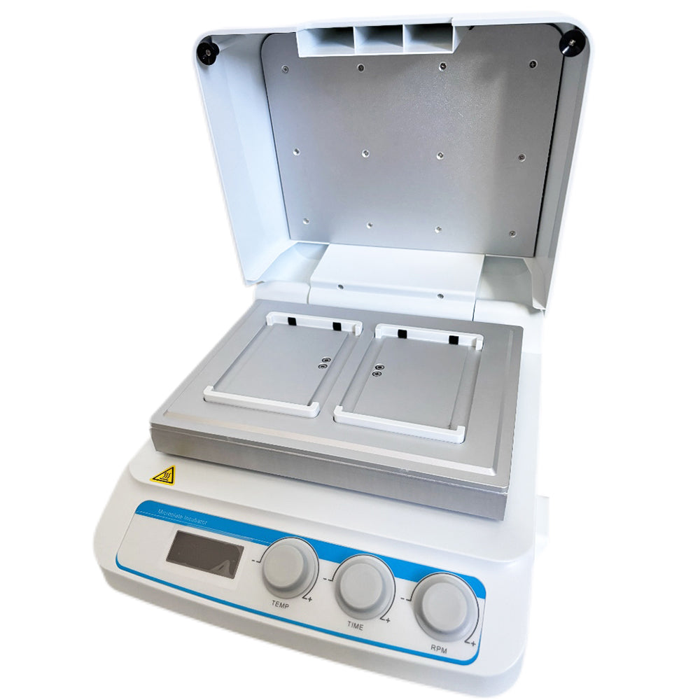 VTSYIQI Microplate Thermo Shaker Digital Thermo-shaker for 2 microplates with Temperature Control Rrange RT+5℃~70℃ Control Accuracy ≤ ±0.3℃ Heating Mode Heating Film Speed Range 100~1600rpm