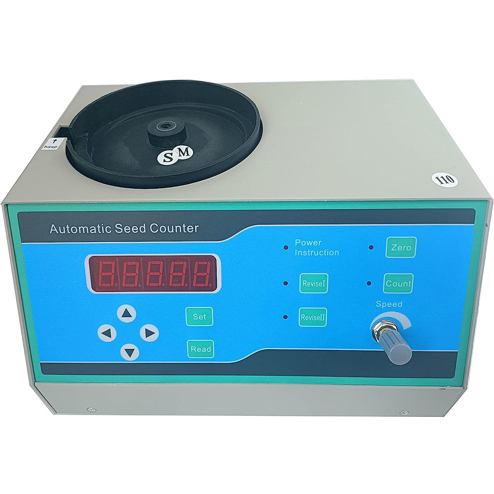 VTSYIQI Digital Tabletop Seed Counter Automatic Seed Counting Machine with Counting Capacity Five 1~99999 2 Sample Plates for Rice Seeds Soybean Corn Wheat Sunflower Vegetable Grain Various Shapes