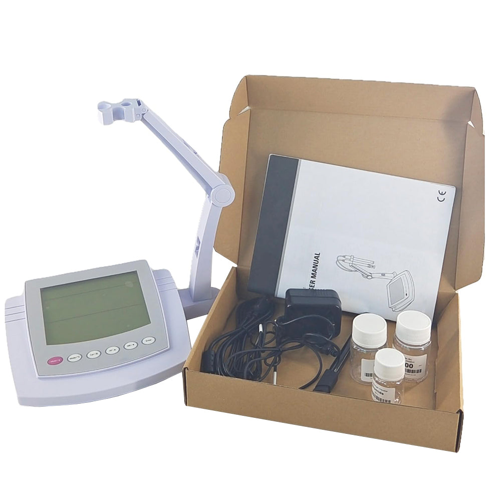VTSYIQI Benchtop Fluoride Ion Meter F Ion Meter with Range 0.02 to 1900 ppm Accuracy±0.5% F.S. Calibration Fluid Automatic Electrode Diagnosis Backlit LCD Display Auto Temperature Compensation