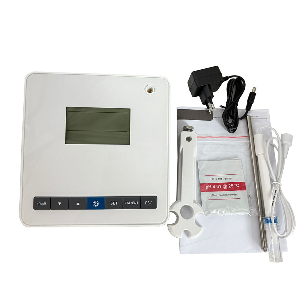 VTSYIQI Benchtop PH Meter Benchtop Acid Meter with PH Buffer Powder 2 Points Calibration mV Measuring Range -1599~1599mV pH Measuring Range 0.00~14.00 Manual Temperature Compensation for Measure The pH Value of Sample Solution