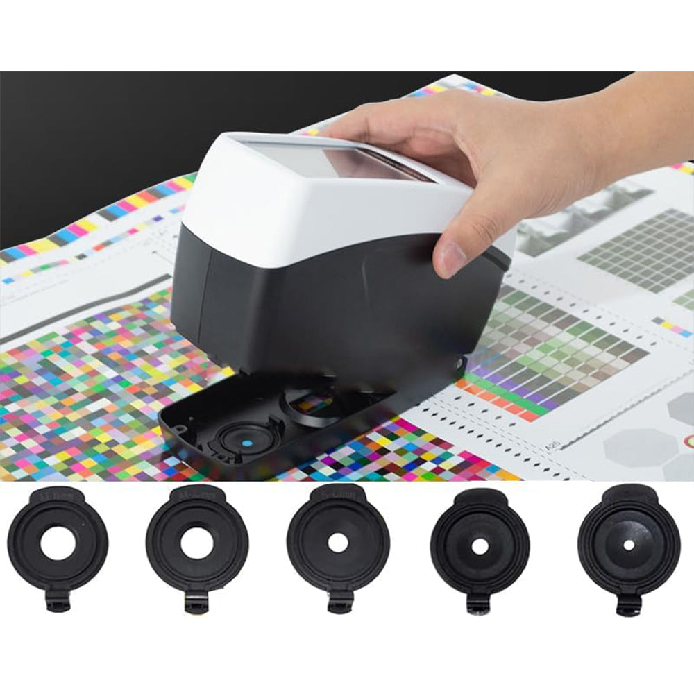 VTSYIQI Printing Density Meter Spectrodensitometer Color Density Measurement with 5 Caliber 11mm 10mm 6mm 5mm 3mm Supports NetProf Network Calibration One-Piece Physical Locator Holes