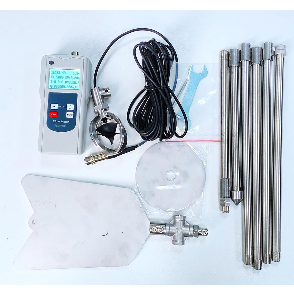 VTSYIQI Water Velocity Meter Water Flow Rate Meter with Pole Positioning Measurement Method Current Measurement Error ≤1.5% Speed Range 0.01 to 10.00m/s Temperature Range -10°C to 50°C for Open Channel Flow