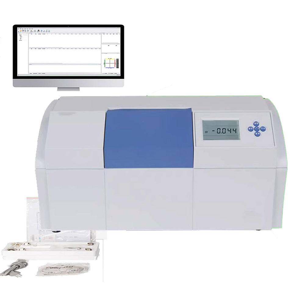 VTSYIQI Digital Polarimeter Automatic Polarimeter with Accuracy ±(0.01+Measuring Value×0.05%)°(Optical Rotation) ±(0.03+measuring value ×0.05%)°Z(Sugar) Sample Yransmittance 1% 5-inch LCD Display Repeatability ≤0.002°for Measuring Optical Rotation