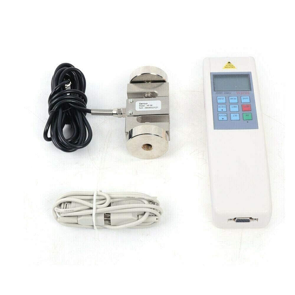 VTSYIQI Digital Force Gauge Meter Tester Push Pull Gauge Dynamometer with Capacity 50000N External Sensor