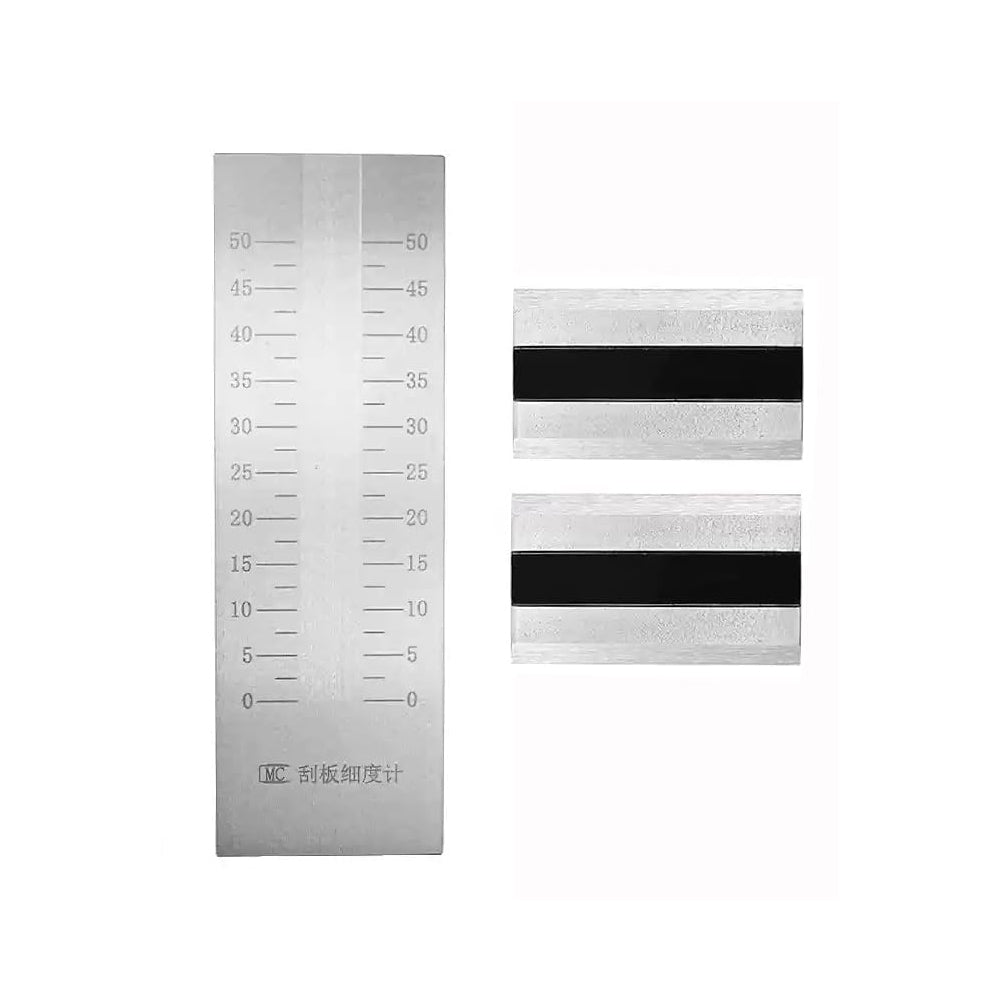 VTSYIQI Grindometer 0-50μm Fineness Meter Single Groove Fineness Meter with 2 Scrapers Indexing Value 2.5μm GB/T1724-93 Standard for Testing The Fineness of Paints Lacquers Inks Etc