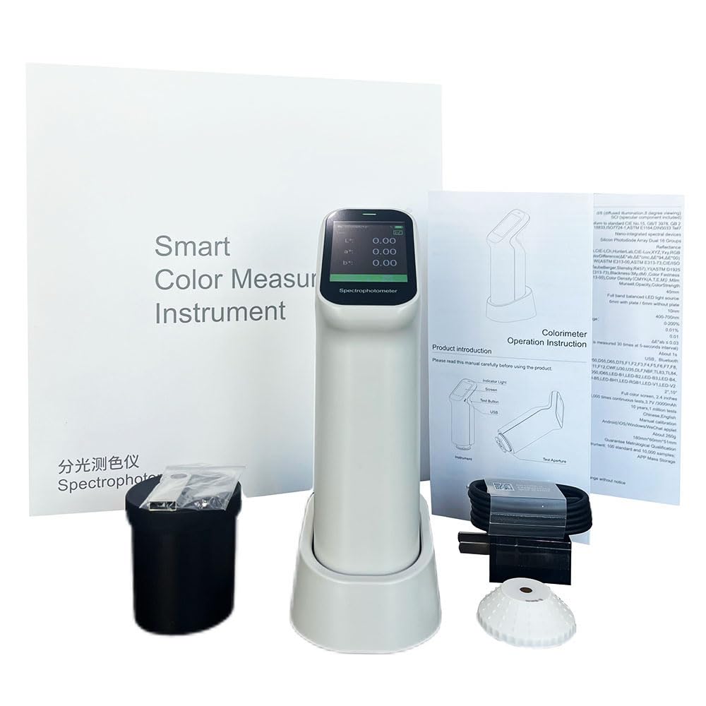 VTSYIQI Portable Colorimeter Touch Screen Color Meter Analyzer Color Measurement with Accuracy 0.01 Aperture 6mm Visual Observation Method D/8 SCI for Coating Ceramic Plastic Paint Test