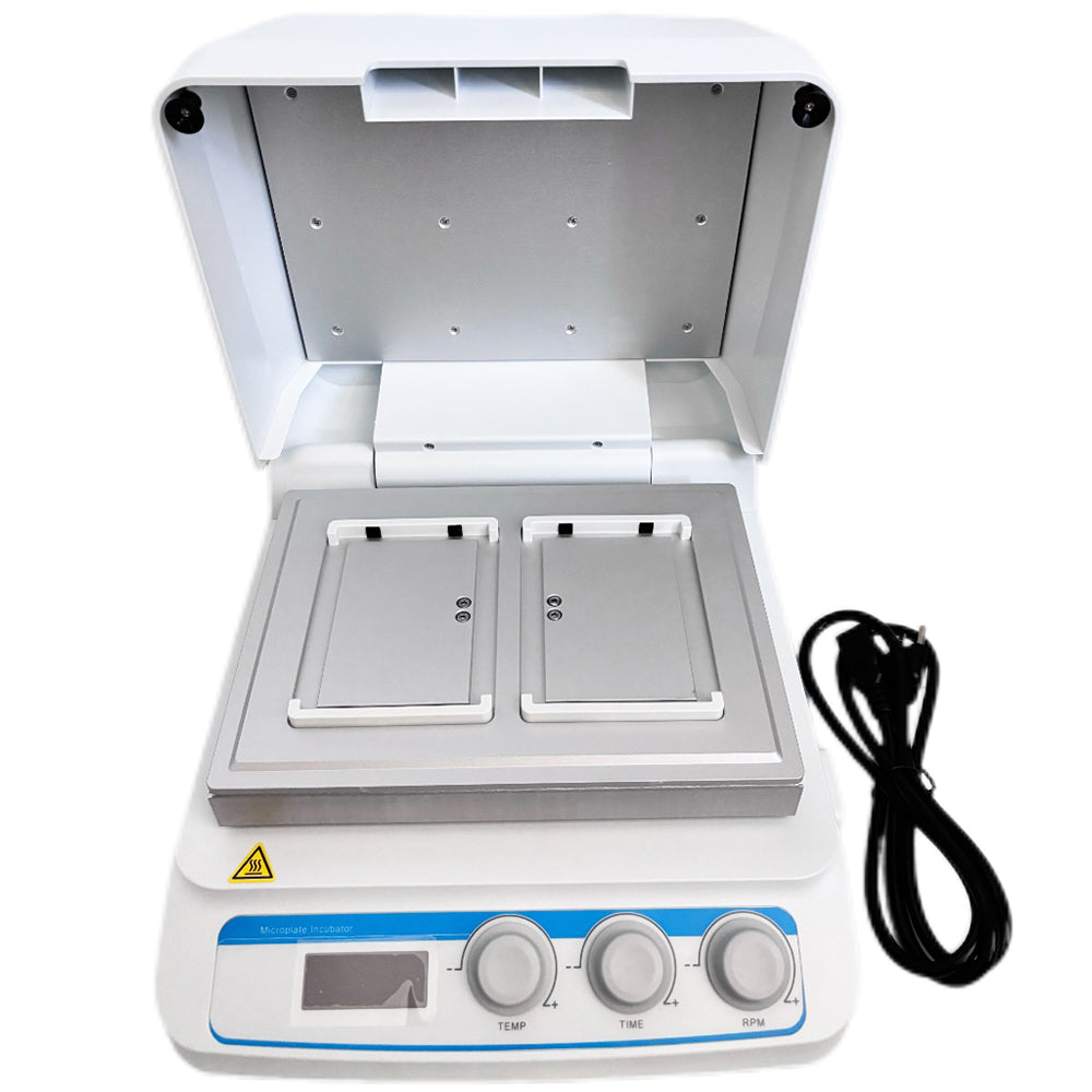 VTSYIQI Microplate Thermo Shaker Microplate Thermo Shaker Incubator with Speed Range 100~1600rpm Sample Capacity 2 Microtiter Plates or Deep Well Plates Temperature Control Rrange RT+5℃~70℃ Control Accuracy ≤ ±0.3℃