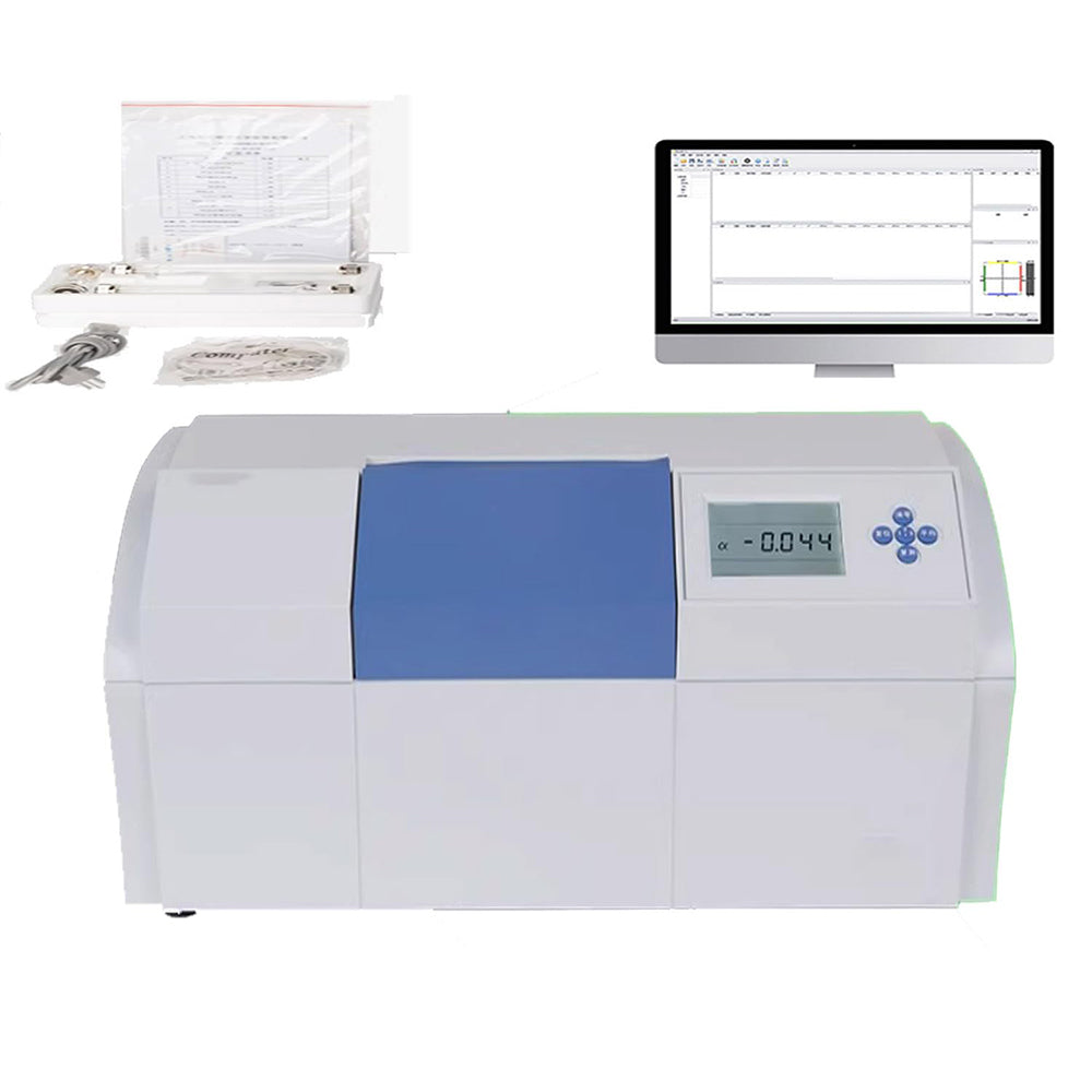 VTSYIQI Automatic Polarimeter Digital Lab Polarimeter with Measurement Range ±45°(Optical Rotation) Minimum Indicating Value 0.002°(Optical Rotation) Accuracy ±(0.01+Measuring Value×0.05%)°(Optical Rotation) Sample Transmittance 10%
