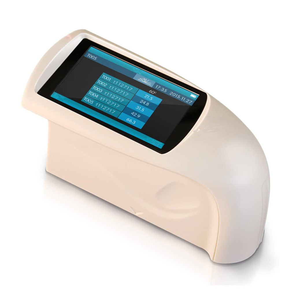 VTSYIQI 60° Gloss Meter Portable Gloss Meter with Measurement Range 0~1000GU Division Value 0.1GU Errors ±1.5 ± 1.5% Measuring Time 0.5s Display 5 Sets Of Measurement Data for Gloss Measurement and Gloss Data Transmission