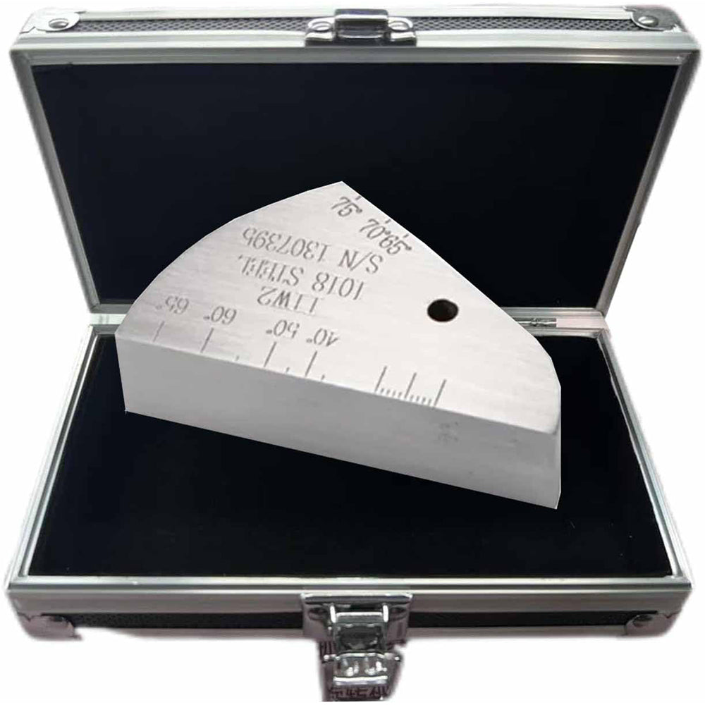 VTSYIQI Test Block Ultrasonic Flaw Detector Calibration Blocks Standard Calibration Block with Hole Diameter 1.5mm Thickness 20mm Range 35 to 75 Degrees Standard BS2704 and ISO 7963-2010 1018 Carbon Steel