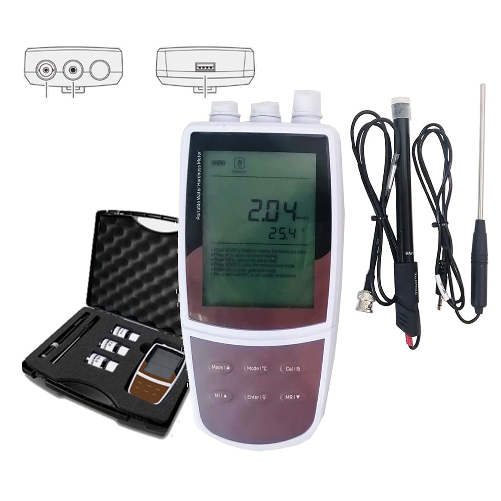 VTSYIQI Portable Water Hardness Meter Analyzer with Standard Calibration Solutions Range(Concentration)0.05 to 200 mmol/L(German Degree)0 to 1122°dH(English Degree)0 to 1404°e(French Degree)0 to 2000°fH(CaCO₃)0 to 19999 mg/L (CaO)0 to 11220 mg/L