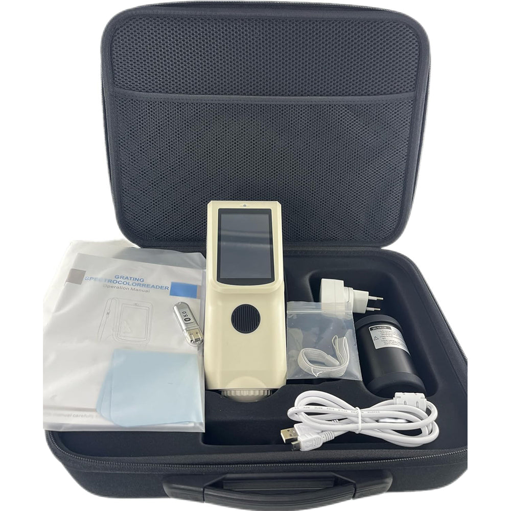 VTSYIQI Portable Spectrophotometer Professional Spectrophotometry with Aperture Φ4mm Accuracy 0.01 Repeatability ΔE*ab 0.04 32 Groups Sensor Error ΔE*ab 0.35 ASTM ISO Standard for Paint Plastic Paint