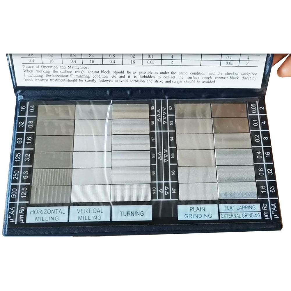 VTSYIQI Surface Roughness Comparators Surface Roughness Standard Set with 30 Specimens Surface Roughness Standards ISO2632/I-1975 Standard 45 Super Carbor Steel Ra0.05-12.5um for Surface Roughness Tester Gauge Meter