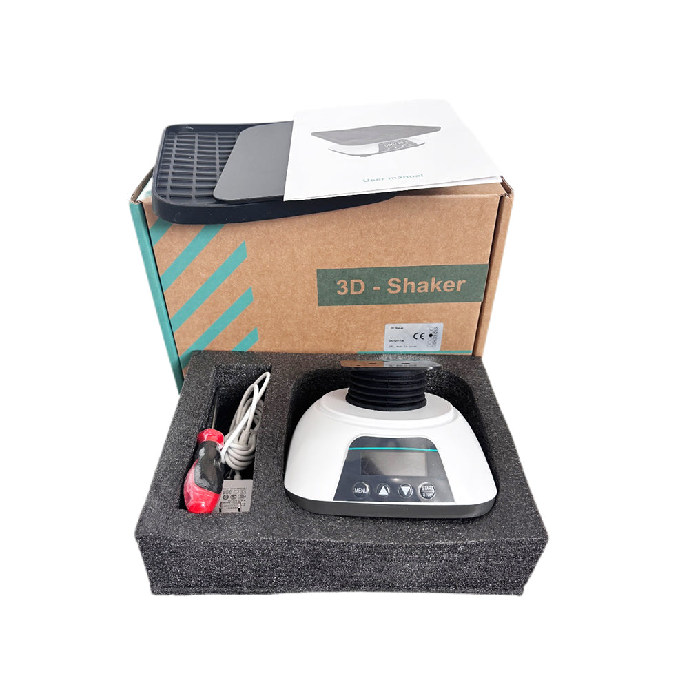 VTSYIQI 3D Oscillator Shaker Lab 3D Shaker with Shaking Speed Range 10 to 80rpm Max Load 0.8kg Tilt Angle 10° Time range 1min - 8h Speed Adjustable Anti-slip Silicone Disc LCD Display for Petri Dishes Beakers Flasks Culture Bottles Etc