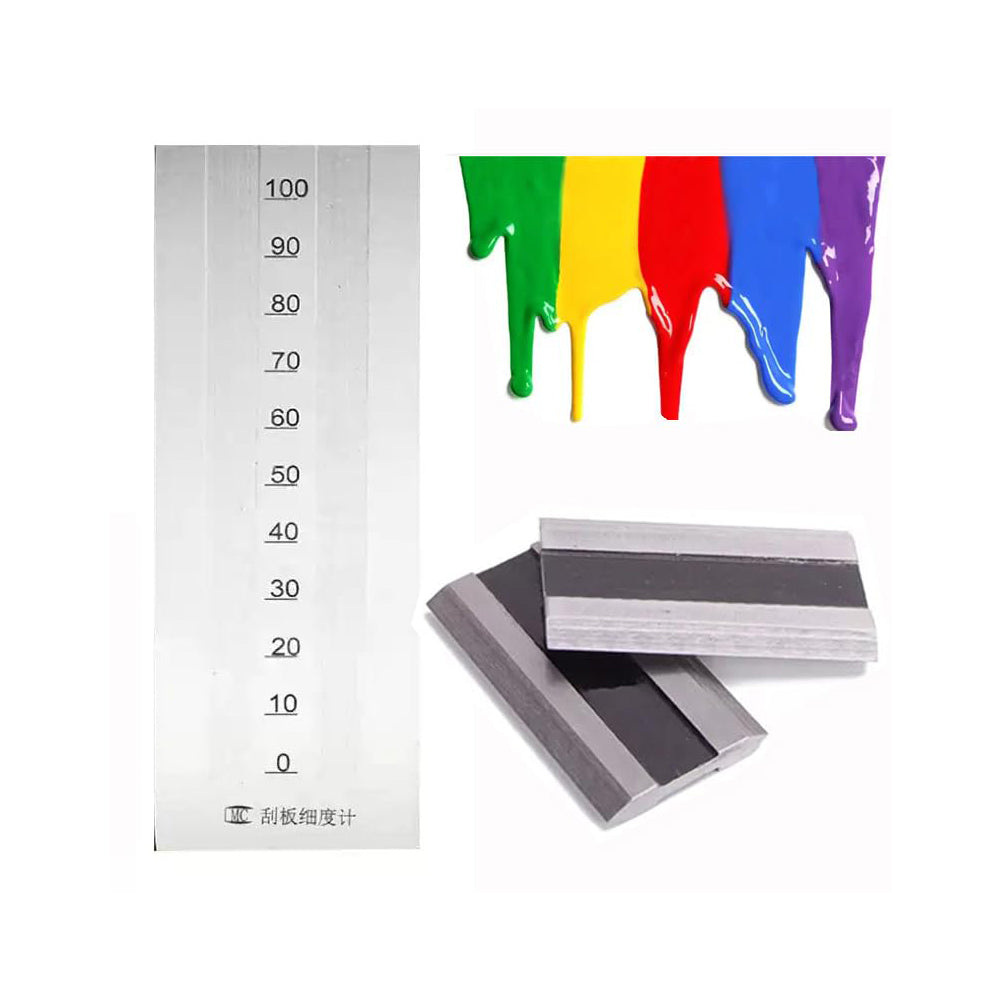 VTSYIQI Fineness Meter Double Groove Grindometer with Inclination of The Groove 1:1000 Scale Range 0-100μm 2 Scrapers Flat Surface Finish on Scraper 10 Maximum Depth of Groove 100μm Indexing Value 5μm
