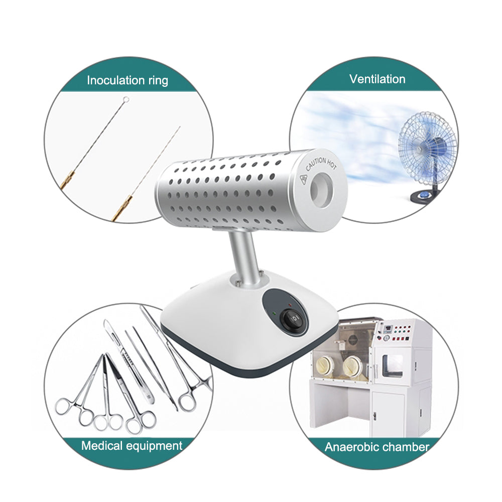VTSYIQI Infrared Bacteria Sterilizer Infrared Loop Sterilizer with Max-Diameter Of Sterilizer Goods φ14mm Two Temperatures Available 400℃ / 850℃ Length Of Sterilizer 150mm Center High-Temperature 825℃ ± 50℃ for Sterilisation of Medical Equipment