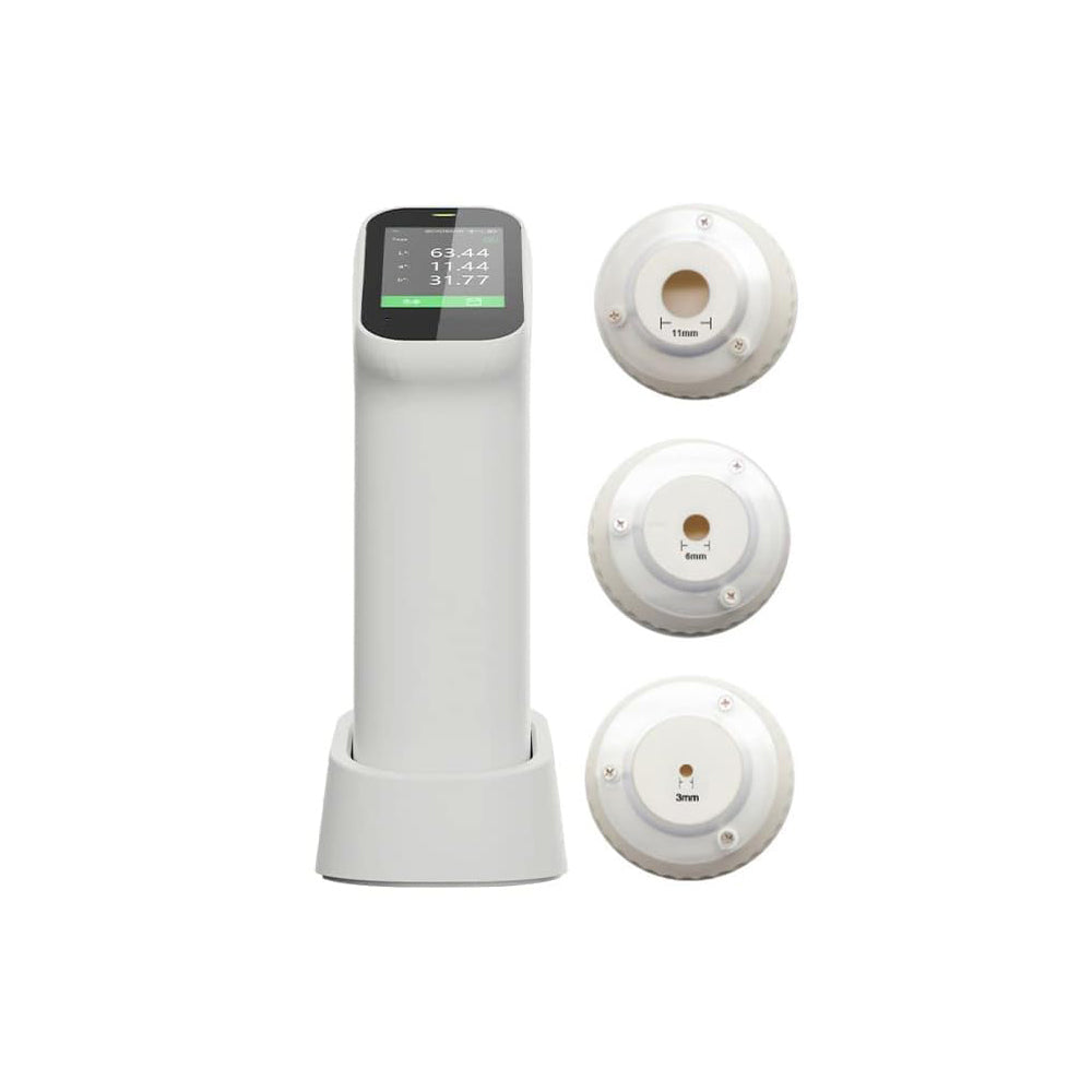 VTSYIQI Portable Color Meter Three Calibers Colorimeter with Display Accuracy 0.01 Measure Aperture Φ11mm Φ6mm Φ3mm Reflectivity Resolution 0.01% for PlasticPaint Printing and Dyeing Test