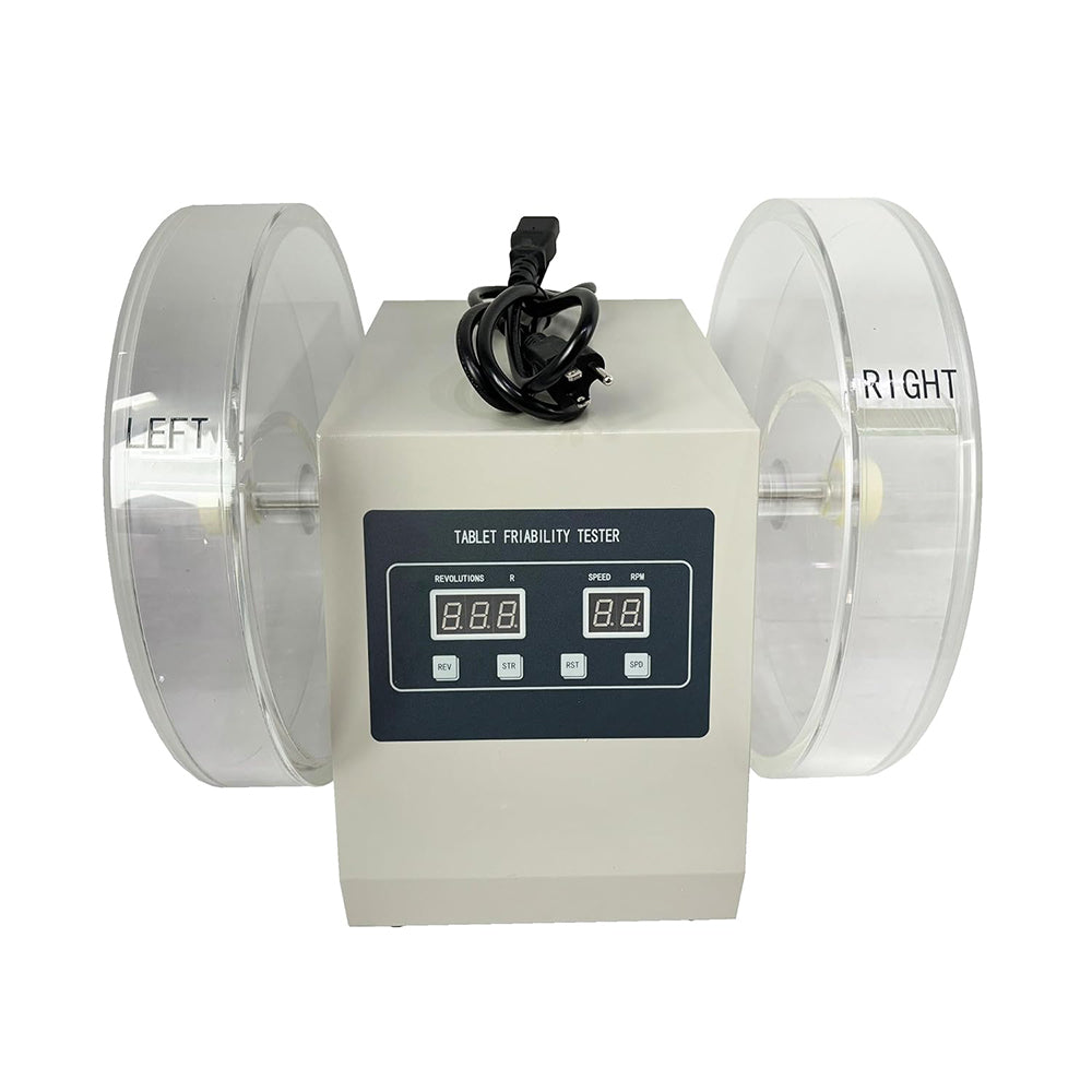 VTSYIQI Tablet Friability Tester Friability Test Equipment with Double Tube Adjustable Speed(20~90)rev/min Adjustable Laps (10~900) Circles for Checking The Friability and Other Physical Strengths