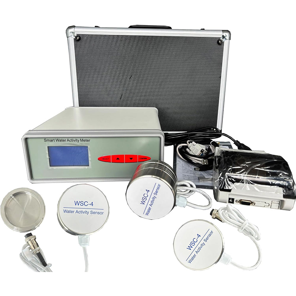 VTSYIQI Three Points Water Activity Monitor Benchtop Water Activity Analysis With Three WSC-4 Measurement Points Accuracy ±0.015aw Range 0 to 1.000aw 2000 Sets Circularly Record USB Interface