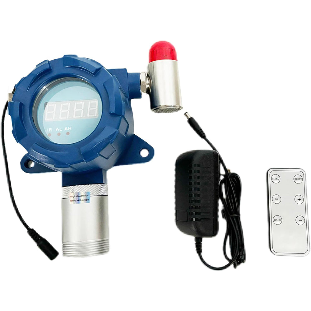 VTSYIQI Nitrogen Oxide Gas Detector Fixed NOX Gas Detector with Measuring Range 0 to 50ppm Resolution 0.01ppm Sound & Light Alarm Infrared Remote Control Die-cast Aluminium Shell Electrochemical Principle