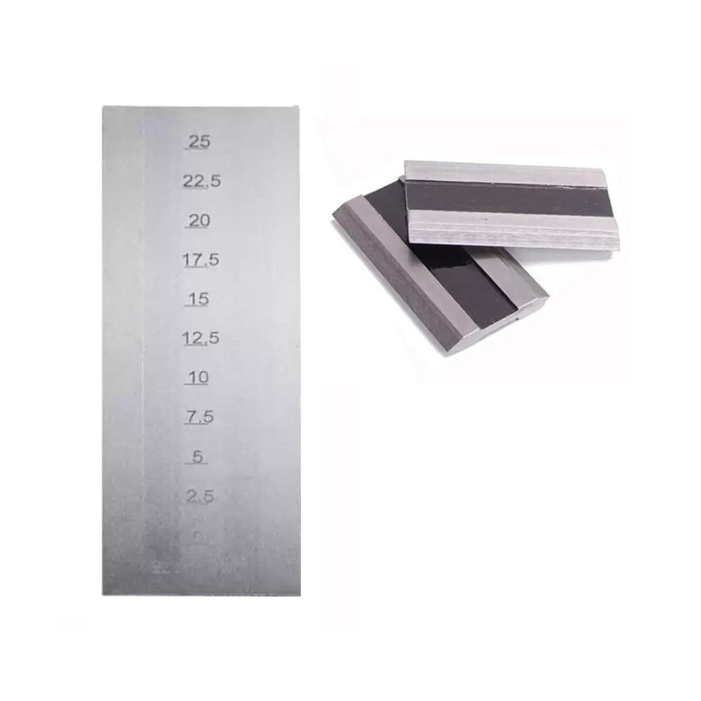 VTSYIQI Fineness Meter Double Groove Grindometer Fineness of Grind Gauge with 2 Scrapers Indexing Value 2.5μm GB/T1724-93 Standard Maximum Depth of Groove 25μm Scale Range 0-25μm