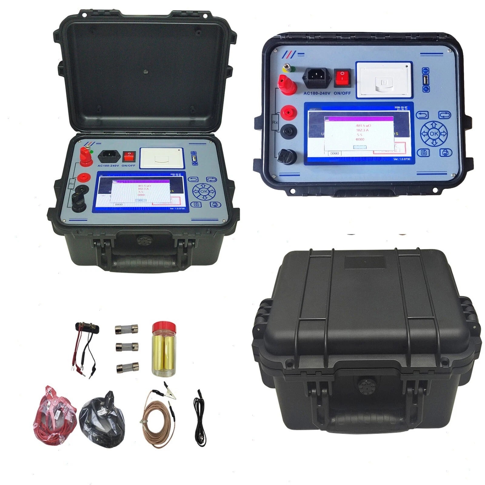 VTSYIQI 100A Contact Resistance Tester Circuit Breaker Tester Contact Loop Resistance Tester with Measurement Range 0-50mΩ 100 Sets of Measurement Data Storage Test Current DC 50/100A Test Current Accuracy ± 5% Resolution 0.001μΩ