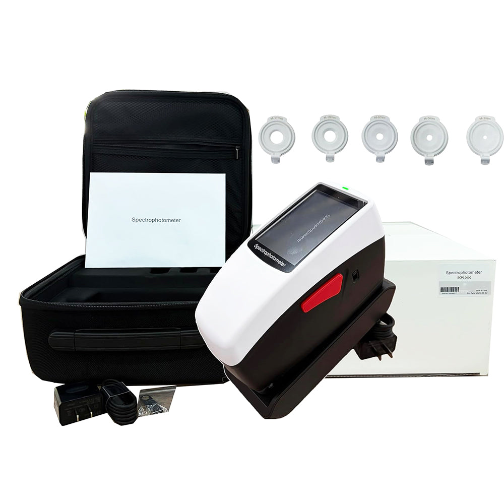 VTSYIQI Digital Spectrophotometer Color Spectrophotometer with repeatability *ab≤0.02  Measurement Calibers  Φ11mm Φ10mm Φ6mm Φ5mm Φ3mm Accuracy 0.01 Measuring structure D/8 SCI+SCE