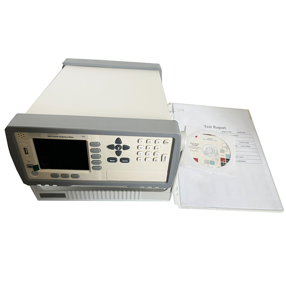 VTSYIQI 16 Channel Temperature Data Logger Multi Channel Temperature Tester Professional 16 Channel Thermocouple Tester Data Logger with TFT Screen Display USB Interface -200℃ -1800℃