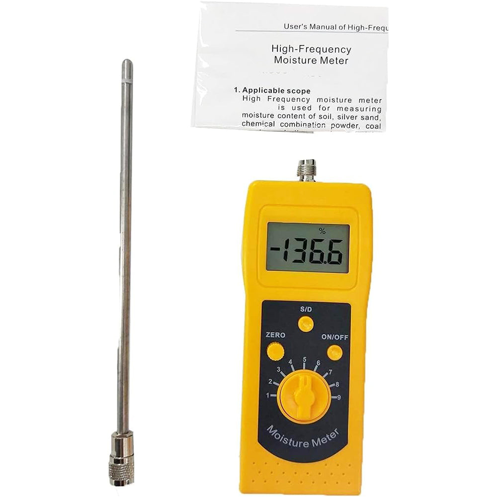 VTSYIQI Portable Sand Moisture Meter Tester with Measuring Range Single Precision 0~90% Display Accuracy 0.1/0.01 for Measuring the Moisture Content Of Various River Sand Fine Sand