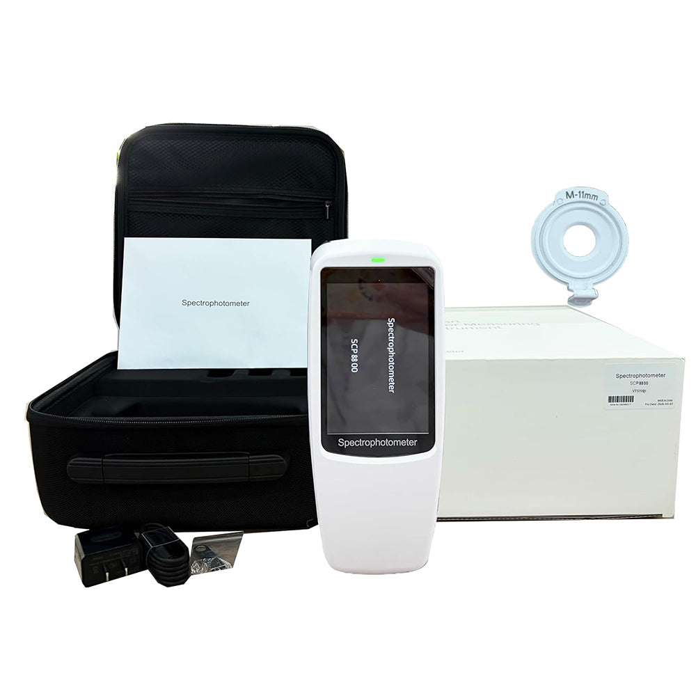 VTSYIQI Color Spectrophotometer Portable Spectrophotometer with Repeatability dE*ab≤0.02 Caliber Φ11mm Reflectance Resolution 0.01% Integrated Physical Positioning Holes  for Flat Products Color Test