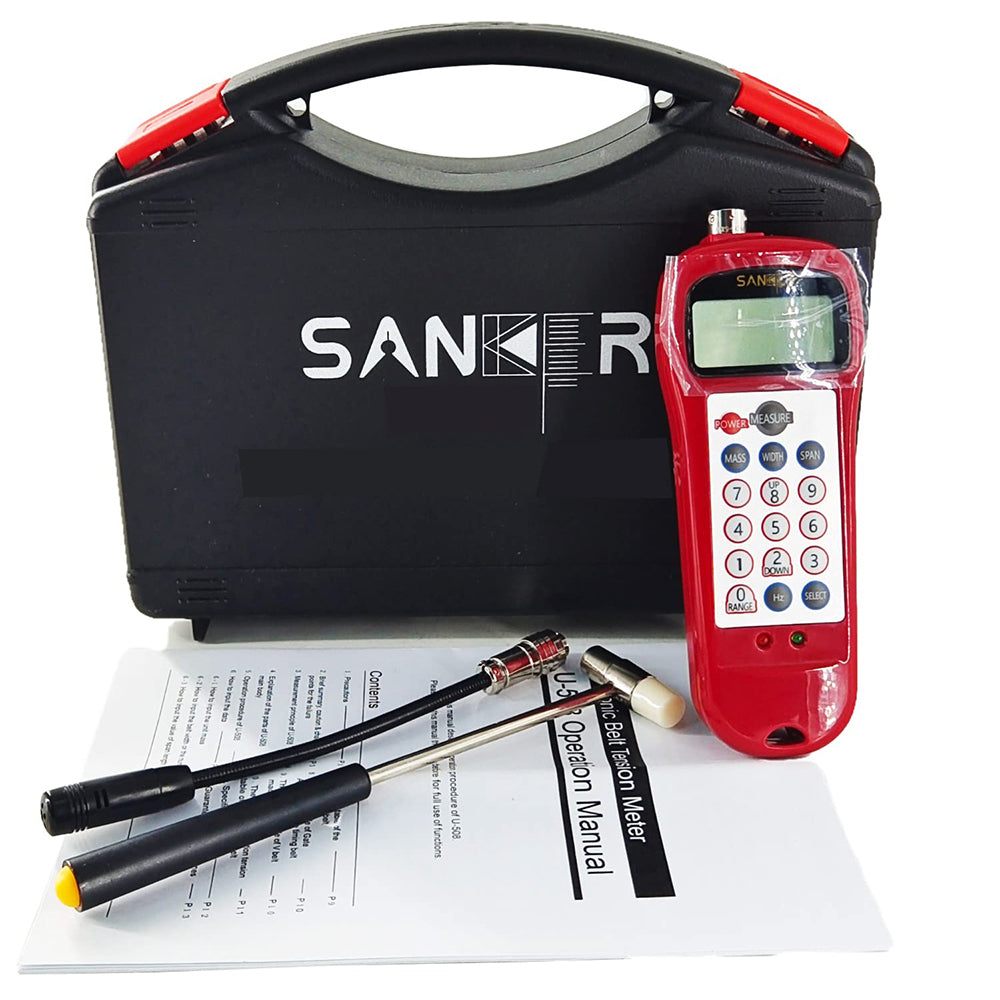 VTSYIQI Sonic Belt Tension Tester Sonic Belt Tensionmeter with Tension Range 0.01 to 99900N Frequency Range 10Hz to 5000Hz Accurate Readings on All Types of Synchronous Belt Drive Systems and V Belt Drives