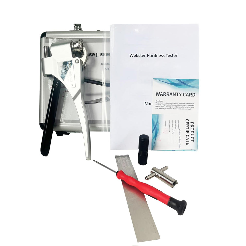 VTSYIQI Webster Hardness Tester for Measuring Aluminum Alloy with Measuring Scope 0-20HW Hardness Range 25-110HRE 58-131HRV Accuracy 0.5HW Specimen Dimension Thickness 0.6-6mm Inner Diameter >10mm