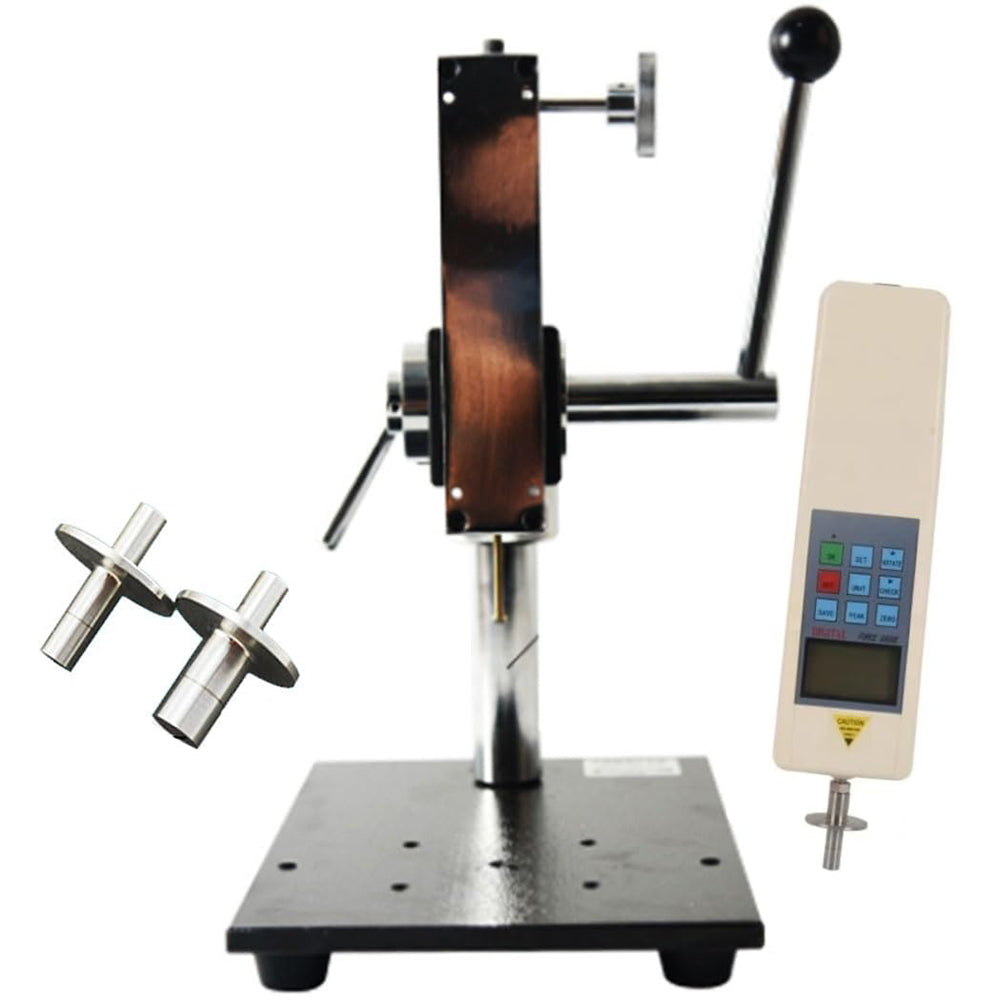 VTSYIQI Digital Fruit Firmness Tester and Test Stand with Two Measuring Head Φ11.1mm Φ7.9mm Range 0.2 - 10Kg/cm2 (X 105 pa) 0.4 - 20Kg/cm (X 105 pa)  Data Storage Function for Measuring Soft and Hard Fruits