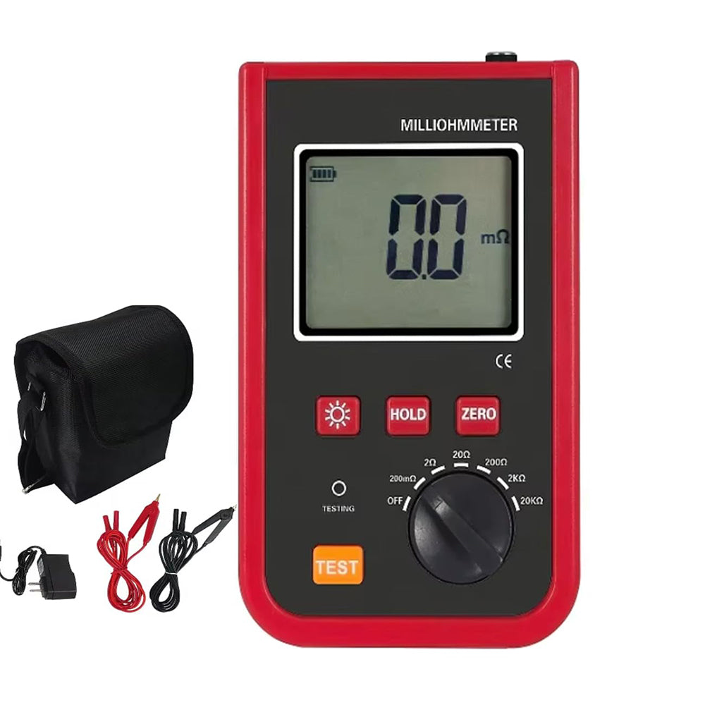 VTSYIQI Micro Ohmmeter DC Low Resistance Tester Micro Ohm Meter with Resistance Range 1mΩ~20.0kΩ Accuracy ±0.1%FS ± 15dgt Rechargeable Lithium Battery Detection Method Precision 4-wire Method 2-channel A/D Simultaneous Detection