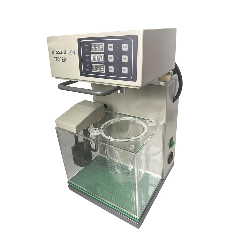 VTSYIQI Dissolution Tester Pharmatest Dissolution Tester with Speed Range 20-200rpm Speeding Accuracy ±2rpm One Cup and One Lever Basket Swing Range ±1mm Paddle Oscillation Range ±0.5mm