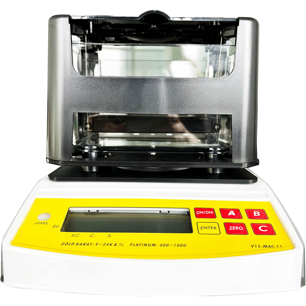 VTSYIQI High Capacity Digital Electronic Precious Metal Gold Purity Analyser Meter with  Maximum Weight 2000g Density Resolution 0.01g/cm3 Minmum Measuring Sample Reference Weight 5g Weight Standard Deviation 0.01g