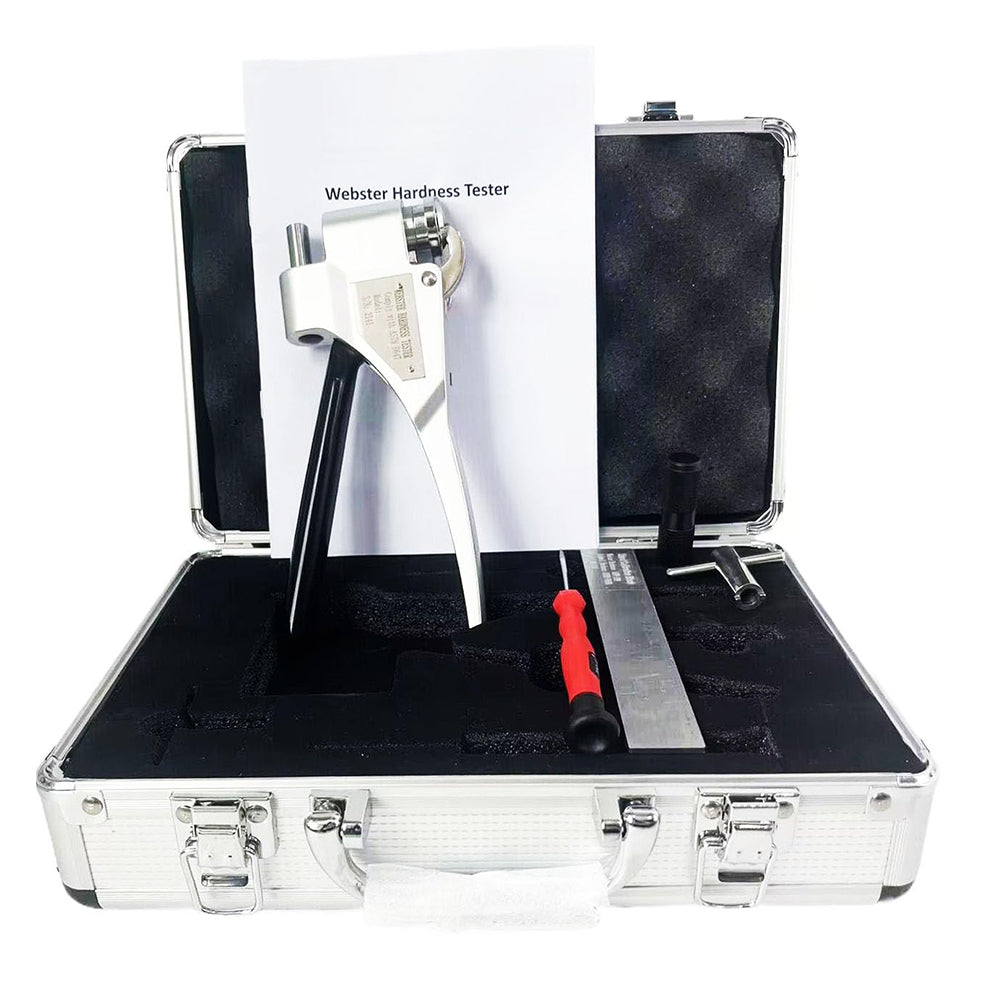 VTSYIQI Webster Aluminium Hardness Tester Webster Durometer with Measuring Scope 0-20HW Specimen Dimension Thickness 0.6-6mm Inner Diameter >10mm Accuracy 0.5HW Hardness Range 25-110HRE 58-131HRV