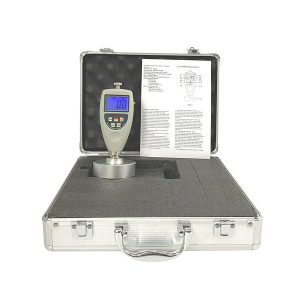 VTSYIQI Rebound Sponge Durometer Memory Foam Hardness Meter Shore MF Hardness Tester with Resolution 0.1HMF Average Value Calculation Function Spring Force 455gF Measurement Range 10 to 90HMF