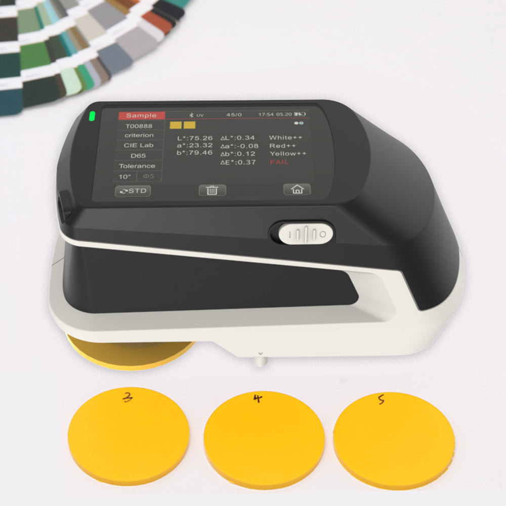 VTSYIQI Multi Aperture Spectrophotometer Portable Spectrophotometer with Color Space CIE LAB,XYZ,Yxy,LCh,CIE LUV,s-RGB,HunterLab,βxy,DIN Lab99,Munsell(C/2) Aperture 12mm 11mm 10mm 6mm 5mm 3mm 1*3mm USB + Bluetooth Dual Interface