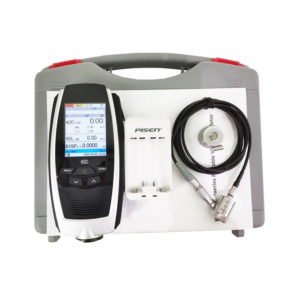 VTSYIQI Handheld Vibration Meter Tester Analyzer with Measure Range Acceleration(0.1~392) m/s Velocity(0.01~80) cm/s Displacement(0.001~10) mm 5 Level Low-Pass Elliptic Filter Data Interface Bluetooth 2.0 Wireless Communication