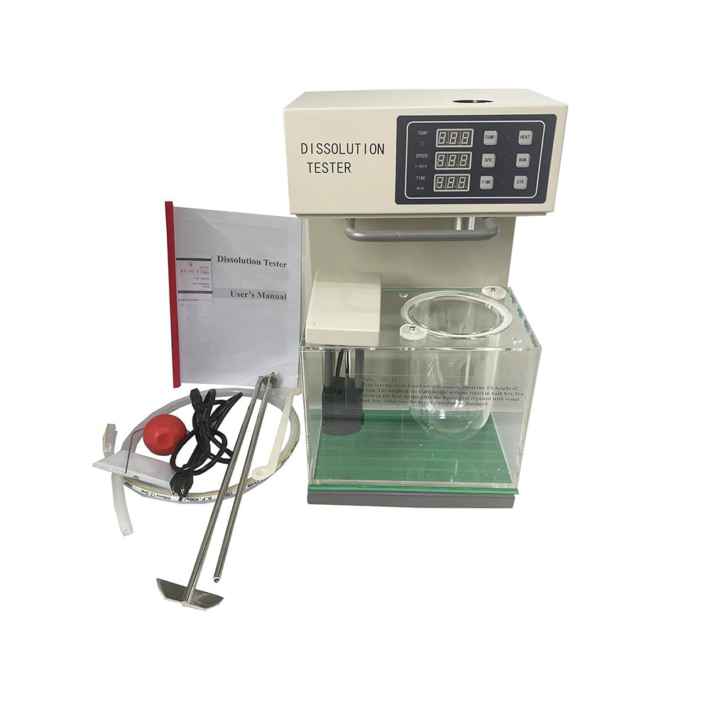 VTSYIQI Dissolution Machine Tablet Dissolution Test Apparatus for Detecting Velocity and Extent of Pharmic Dissolution from Tablet Capsule Etc with One Cup and One Lever Speed Range 20-200rpm Speeding Accuracy ±2rpm