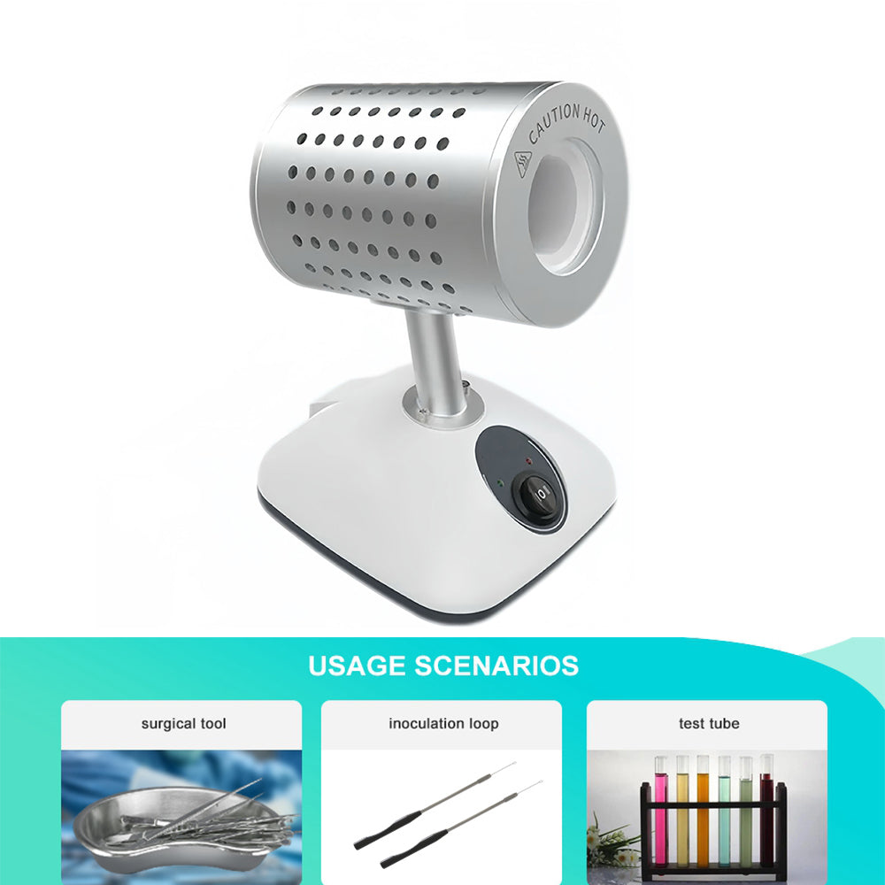 VTSYIQI Infrared Sterilizer Infrared Micro Sterilizer with Two Temperatures Available 400℃ / 850℃ Max-Diameter Of Sterilizer Goods φ35mm Length Of Sterilizer 100mm Heating Time 10min for the Sterilisation of Glassware and Metal Utensils